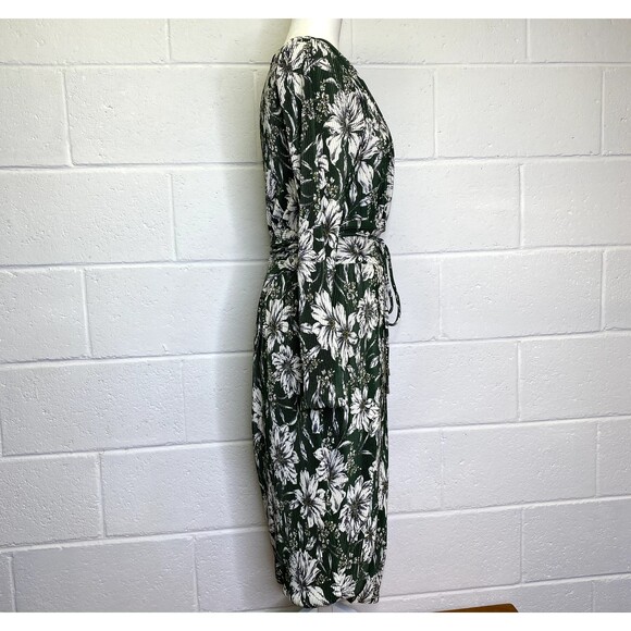 Rachel Rachel Roy Floral Print Midi Pleated Wrap Dress Spruce Bloom Medium - Picture 7 of 13